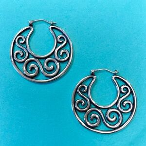 James Avery retired Open Scroll Hoop earrings